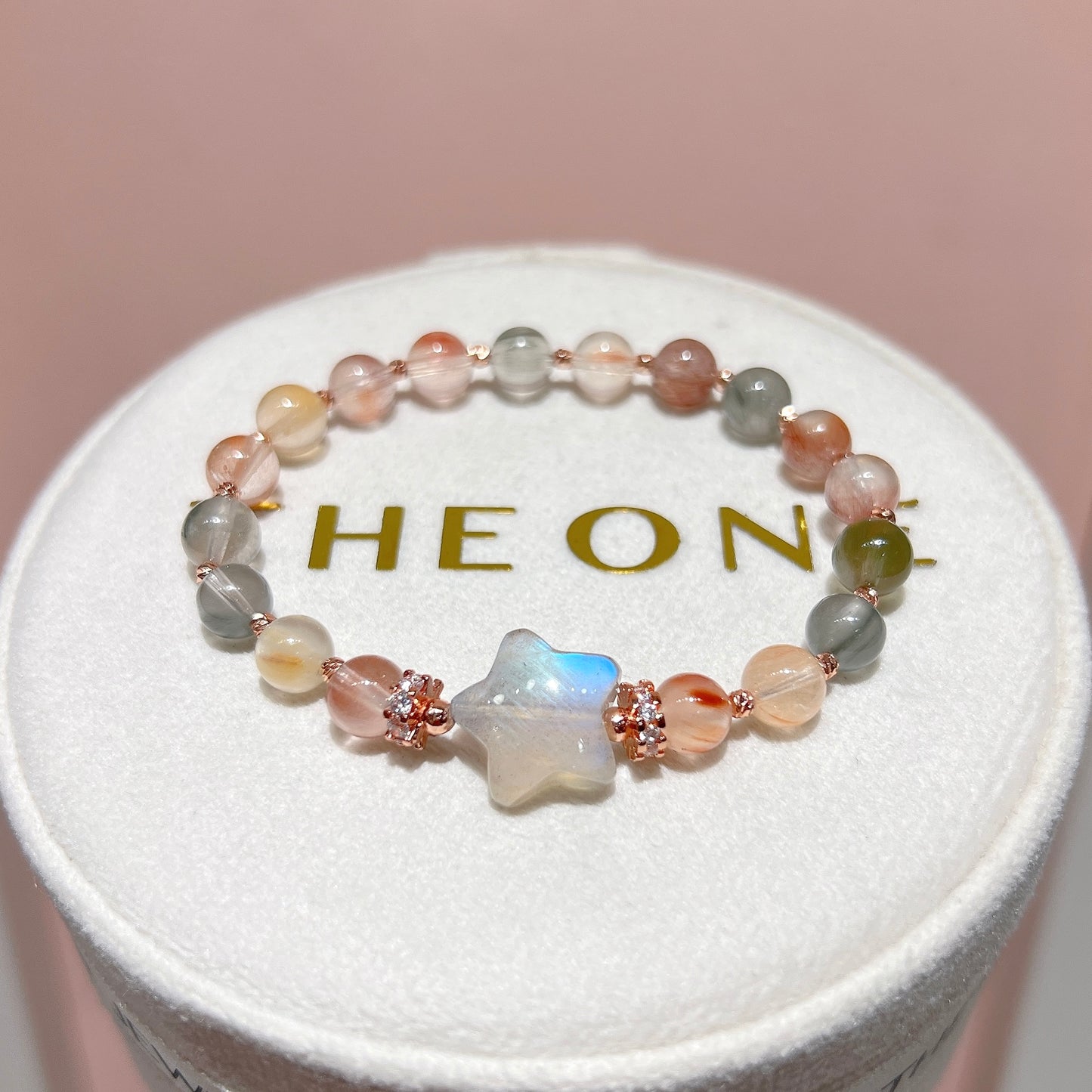 精品*彩兔毛 x 拉長石幸運星