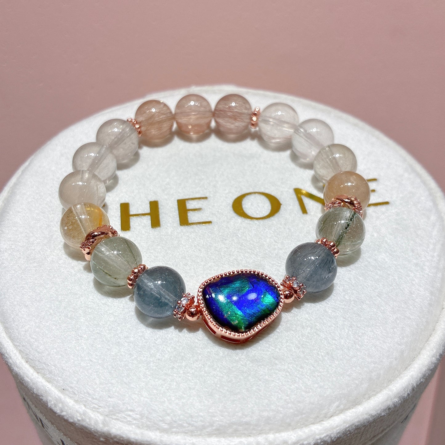 精品*彩兔毛 x 斑彩石