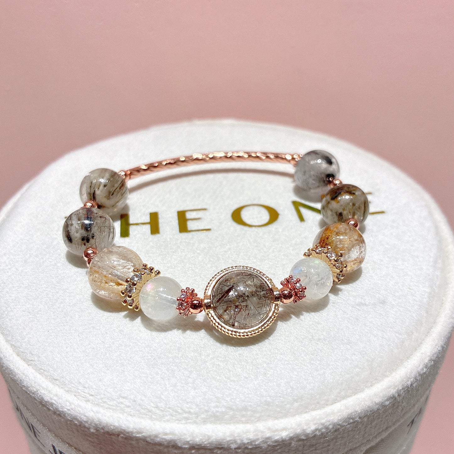 精品*雪霜幽靈髮晶 x 月亮石