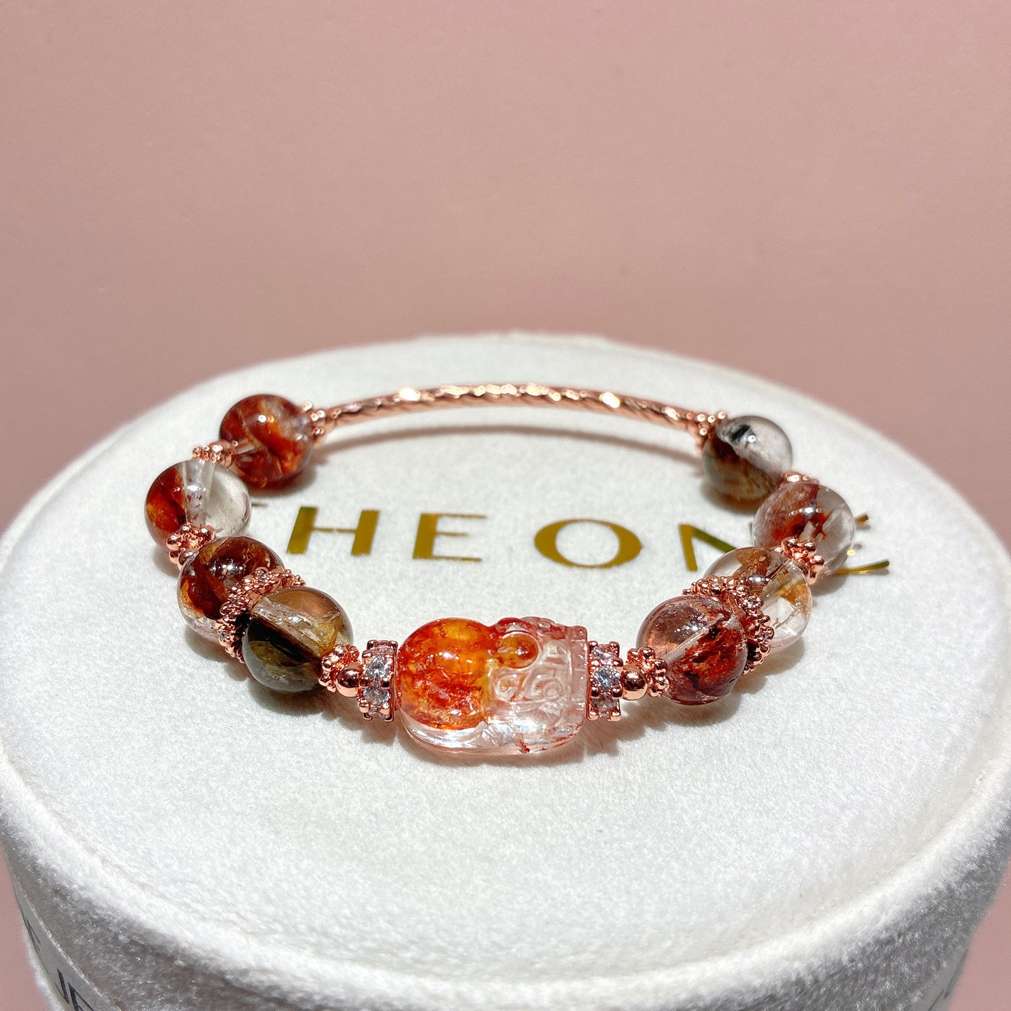 頂級*紅泥骸骨閃靈鑽 x 錦鯉膠花貔貅