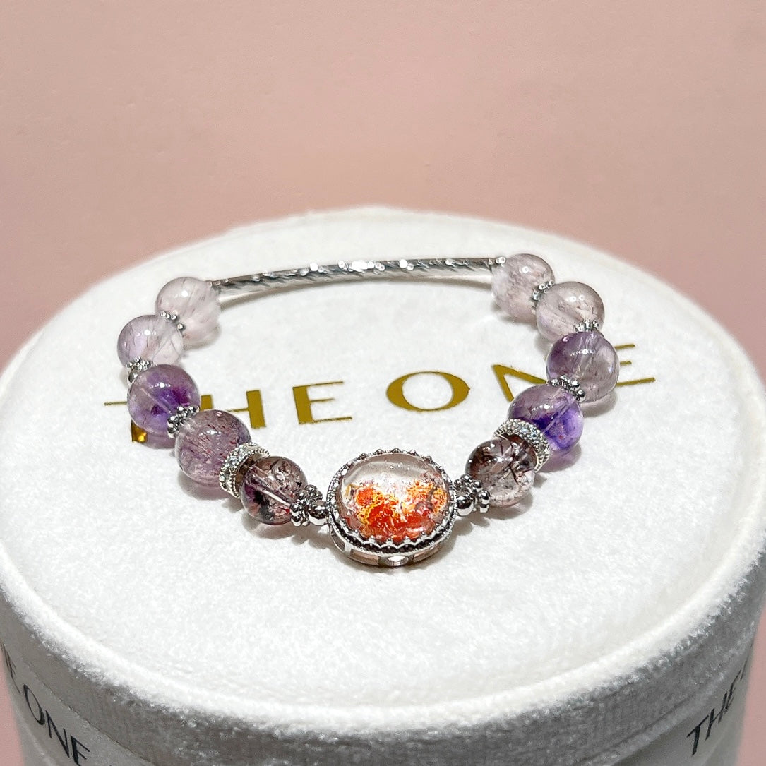 精品*紫超級七 x 錦鯉膠花