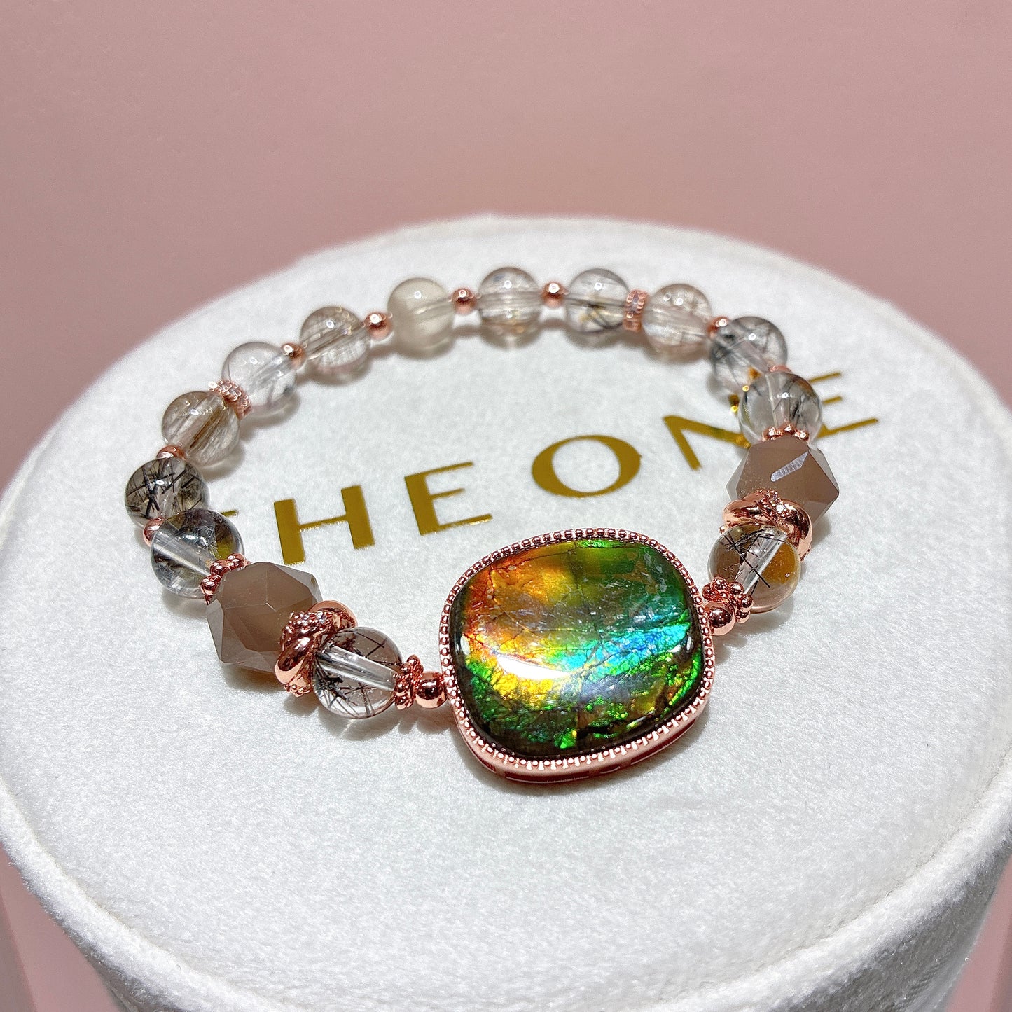 精品*黑髮晶 x 斑彩石