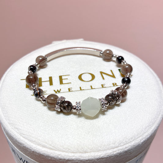 精品*黑銀鈦 x 月亮石