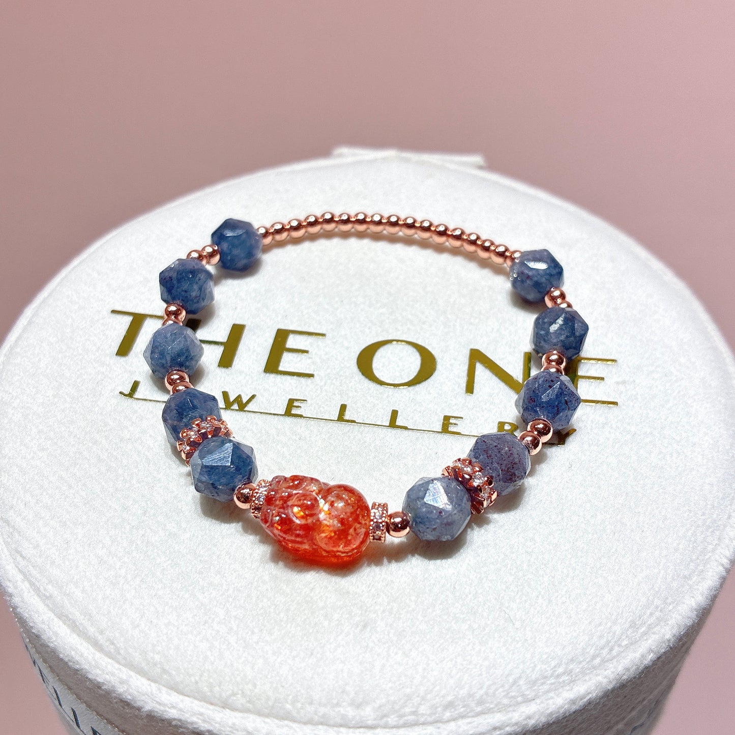 精品*血滴堇青石 x 金草莓太陽石貔貅