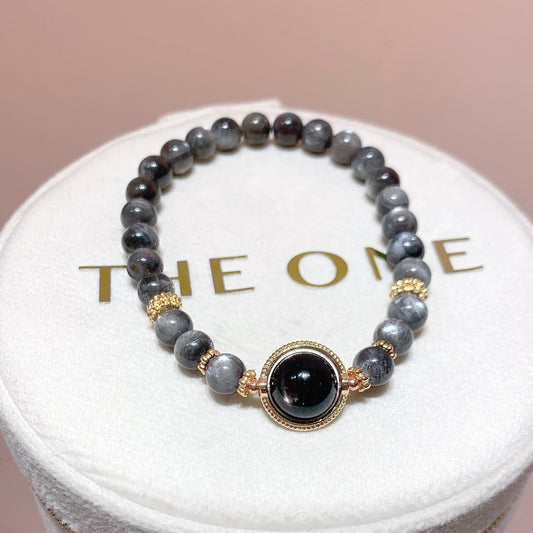 Boutique*Black Star Backbone x Gold Luck Stone