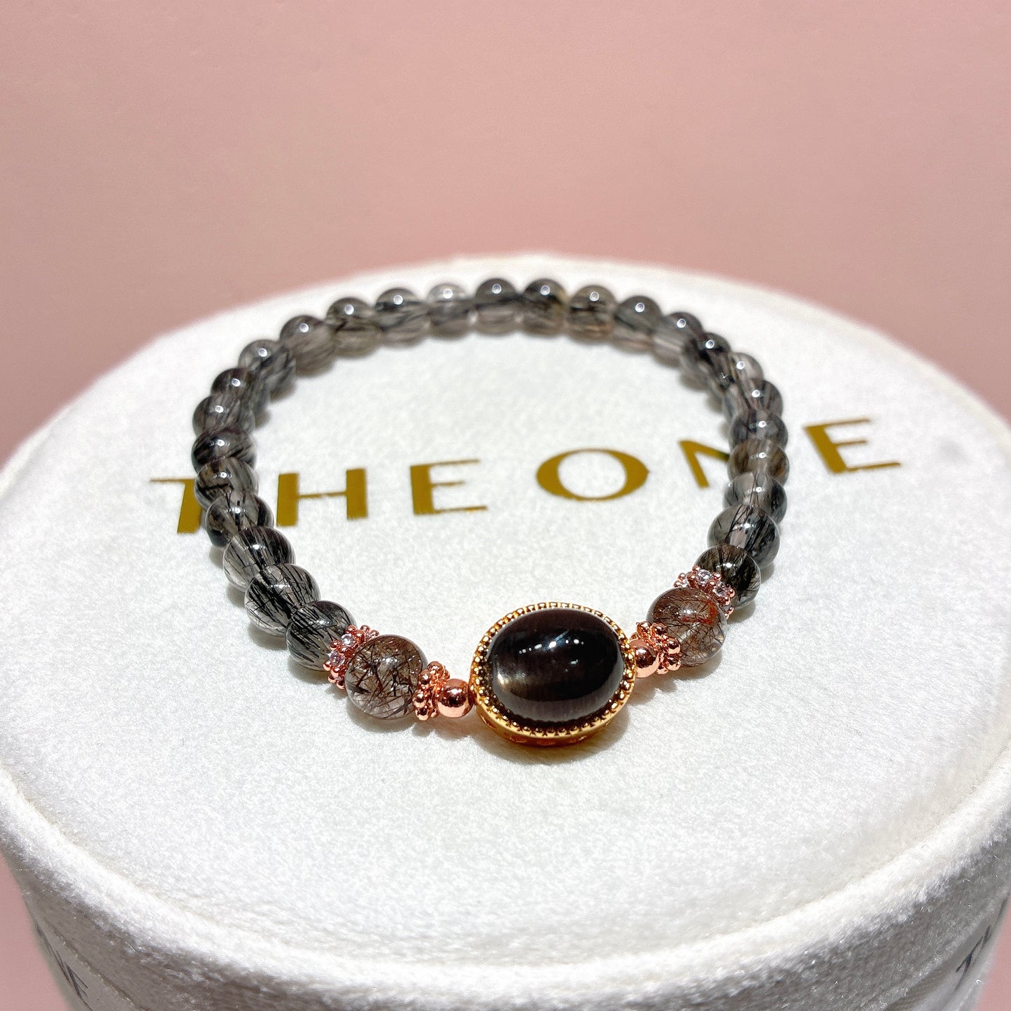 精品*黑順髮晶 x 黑金太陽石