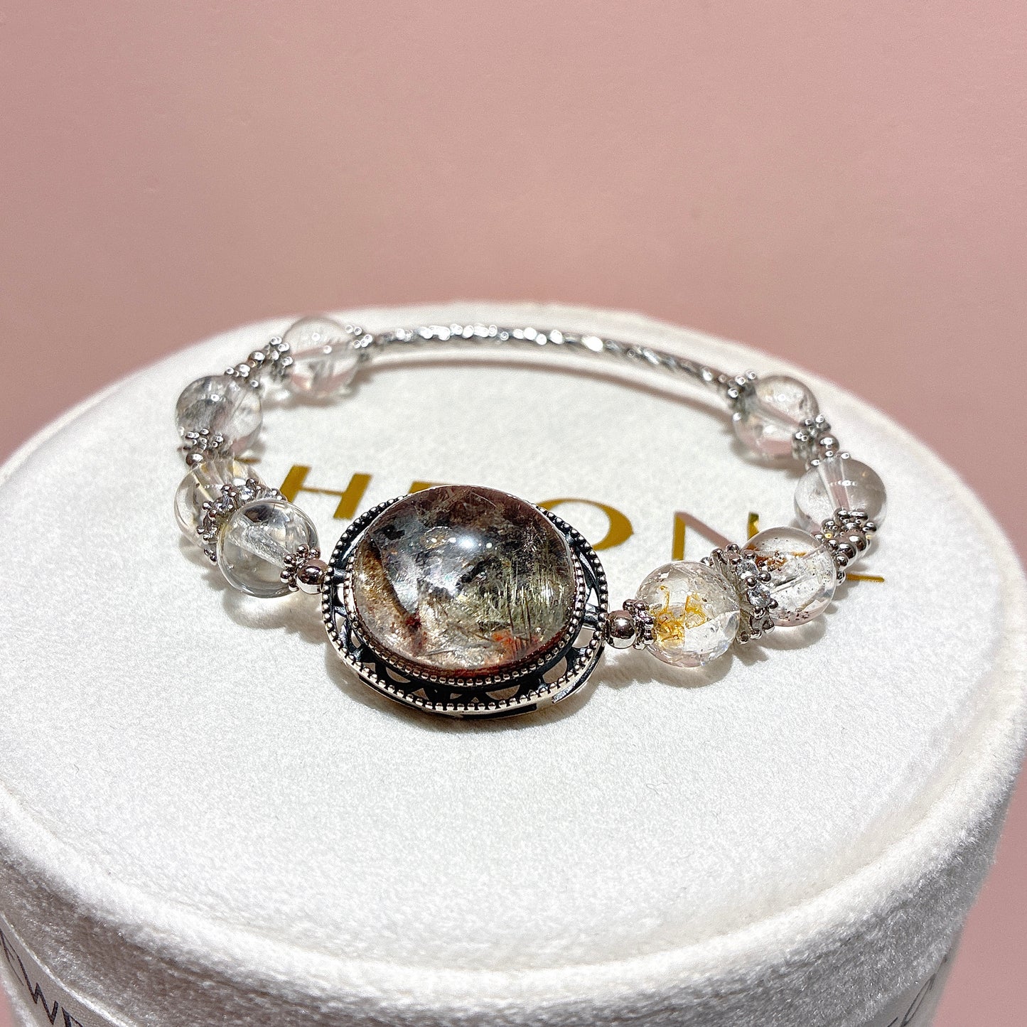 精品*油膽閃靈鑽 x 幽靈共生髮晶