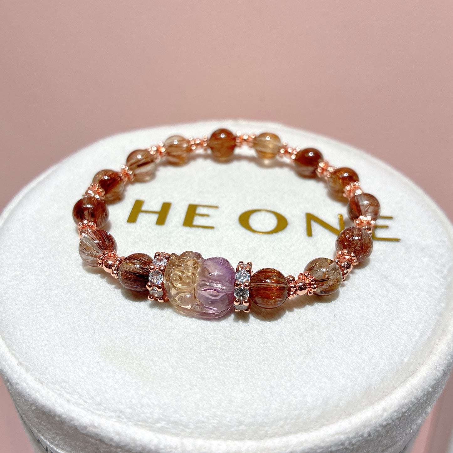 精品*巴西銅順髮晶 x 紫黃晶貔貅