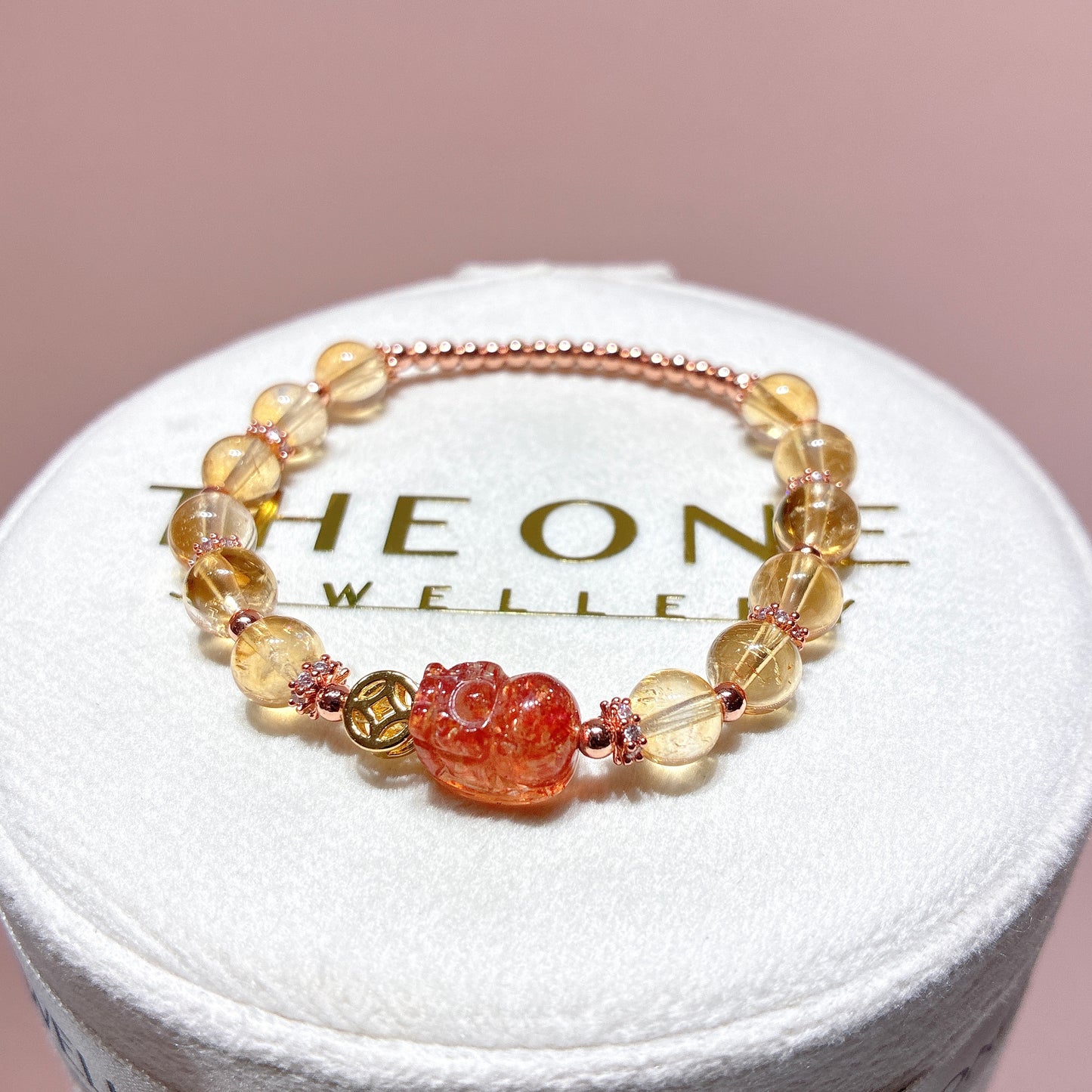 精品*黃水晶 x 金草莓太陽石貔貅