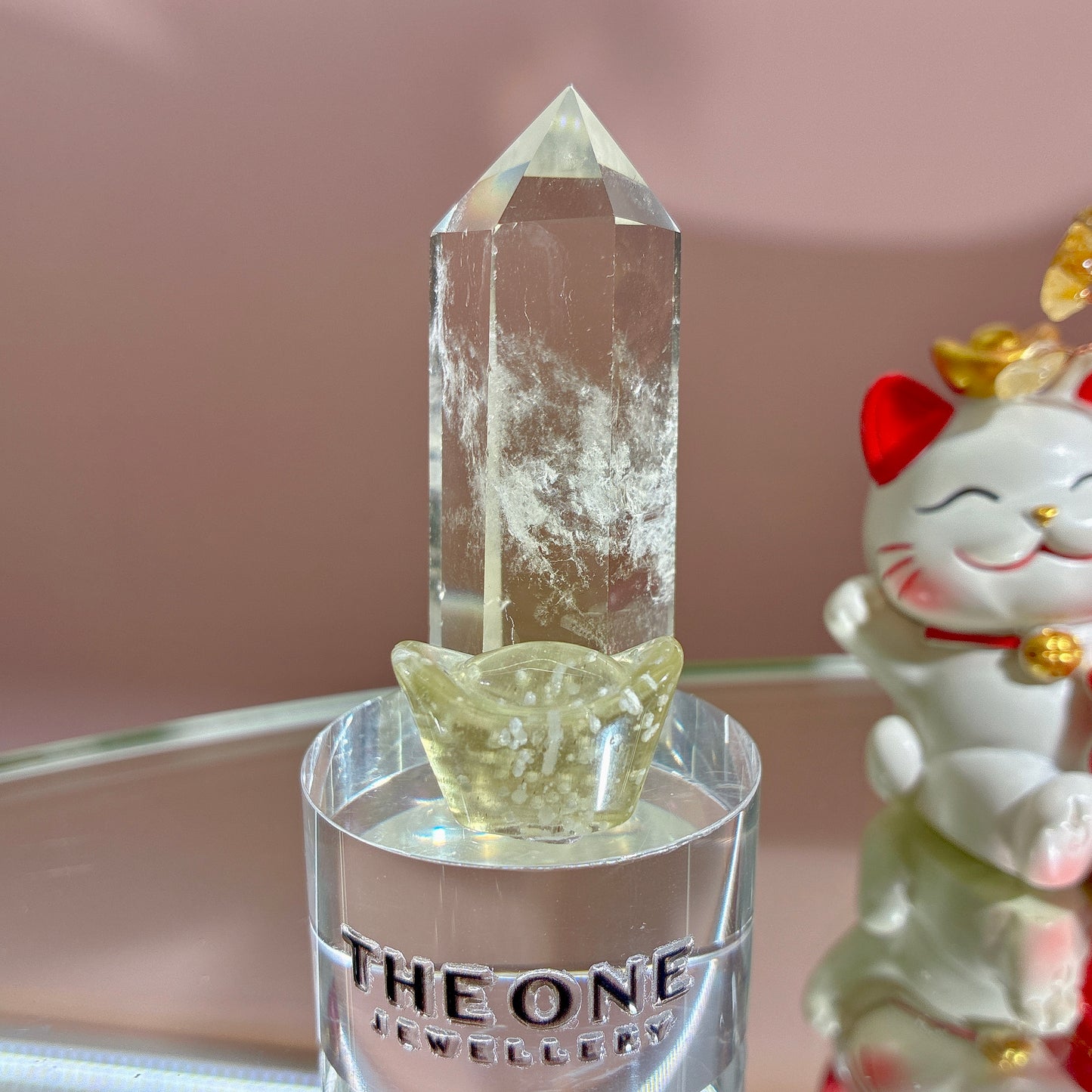 黃水晶柱 x 利比亞黃隕石