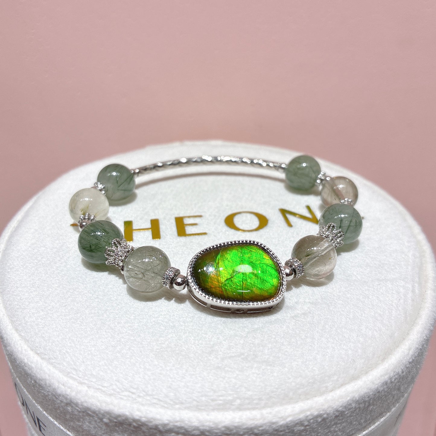 精品*綠髮晶 x 斑彩石