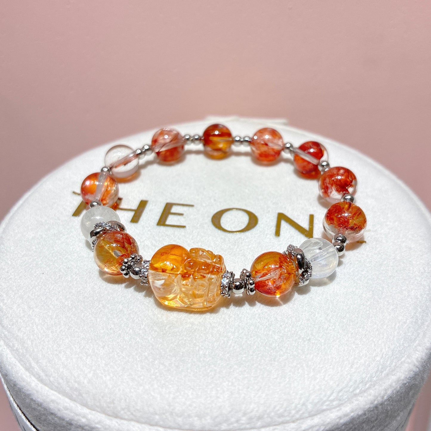 精品*橙紅膠花 x 膠花貔貅