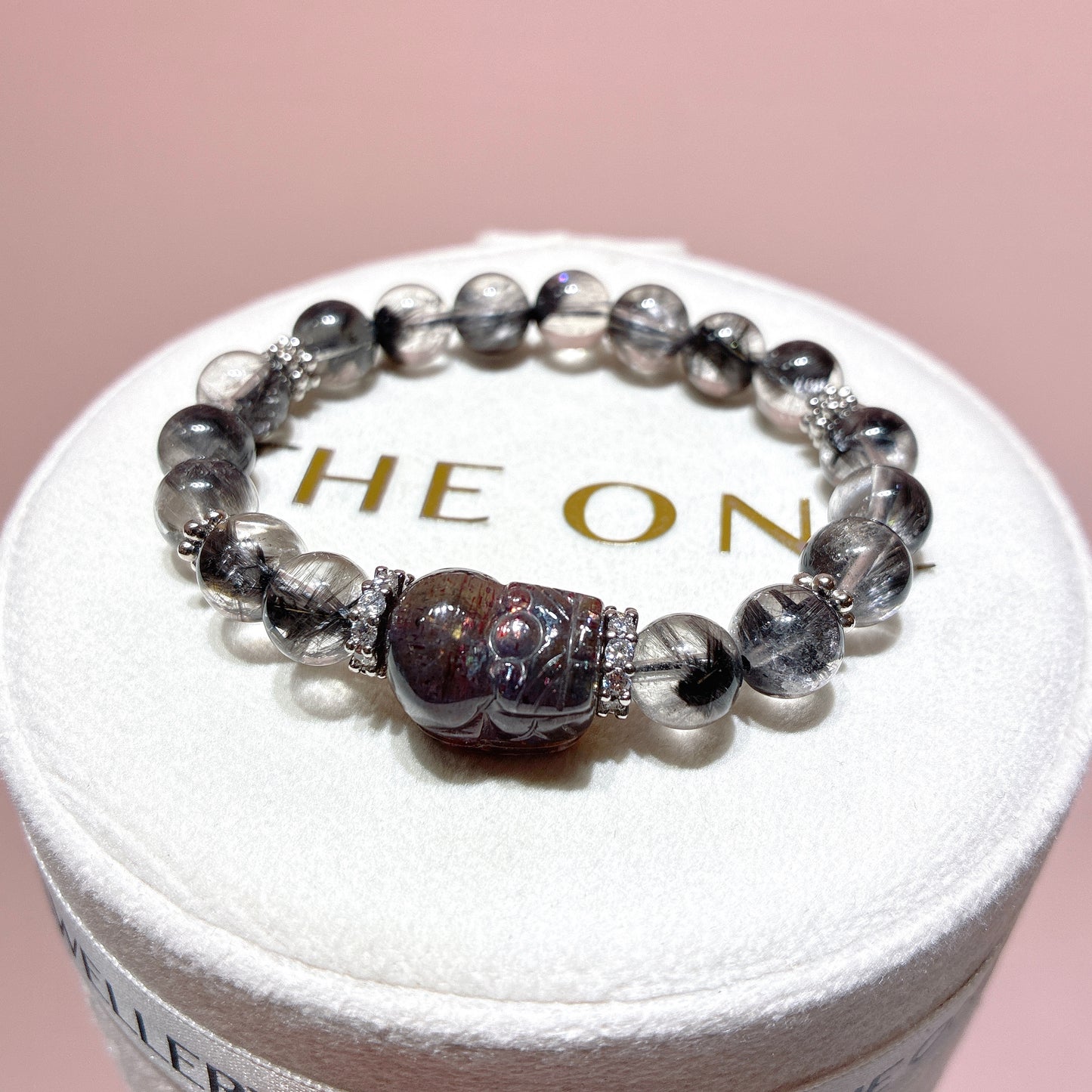 Boutique*Black Silver Titanium x Blood Drop Iolite Pixiu