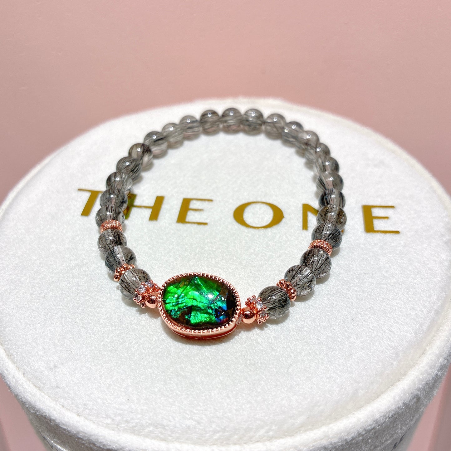 精品*黑順髮晶 x 斑彩石