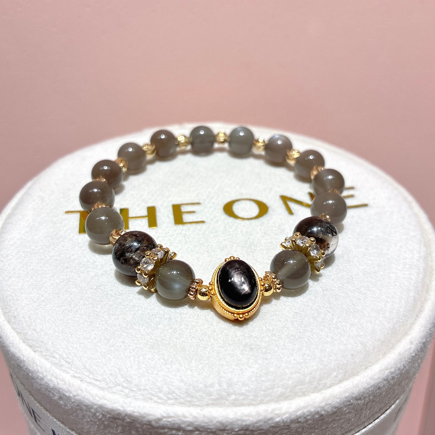 精品*黑月光石 x 金運石