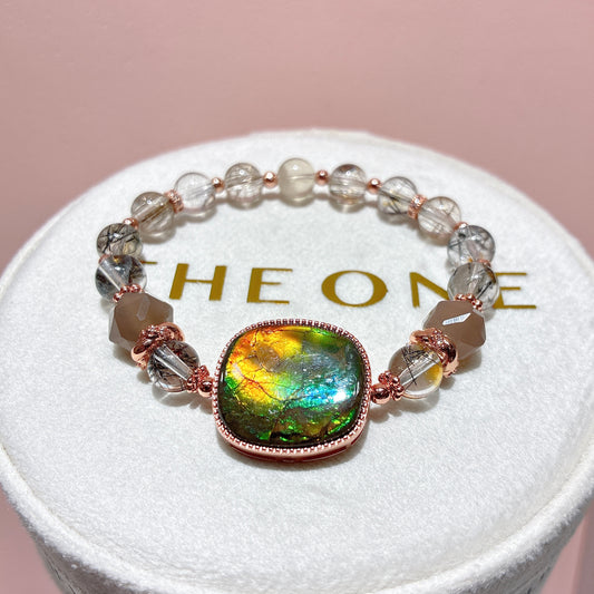 精品*黑髮晶 x 斑彩石