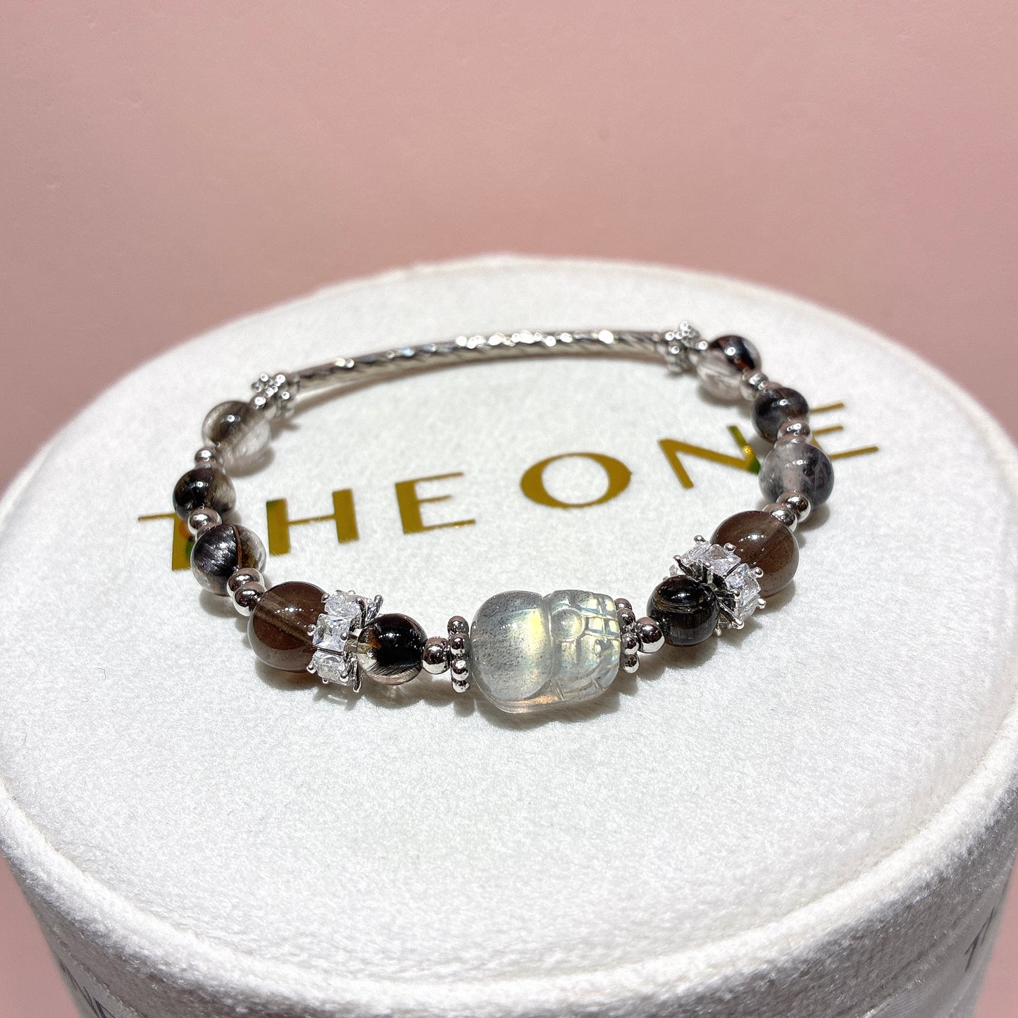 頂級*黑銀鈦 x 拉長石貔貅