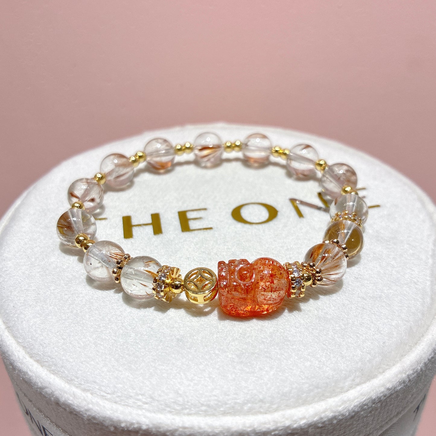 精品*羽毛鈦晶 x 金草莓太陽貔貅