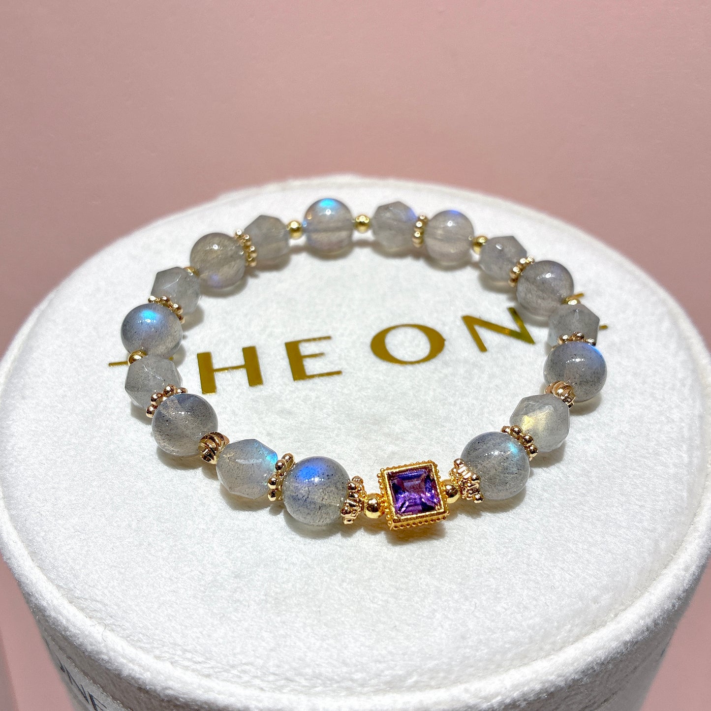 精品*拉長石 x 薰衣草紫晶