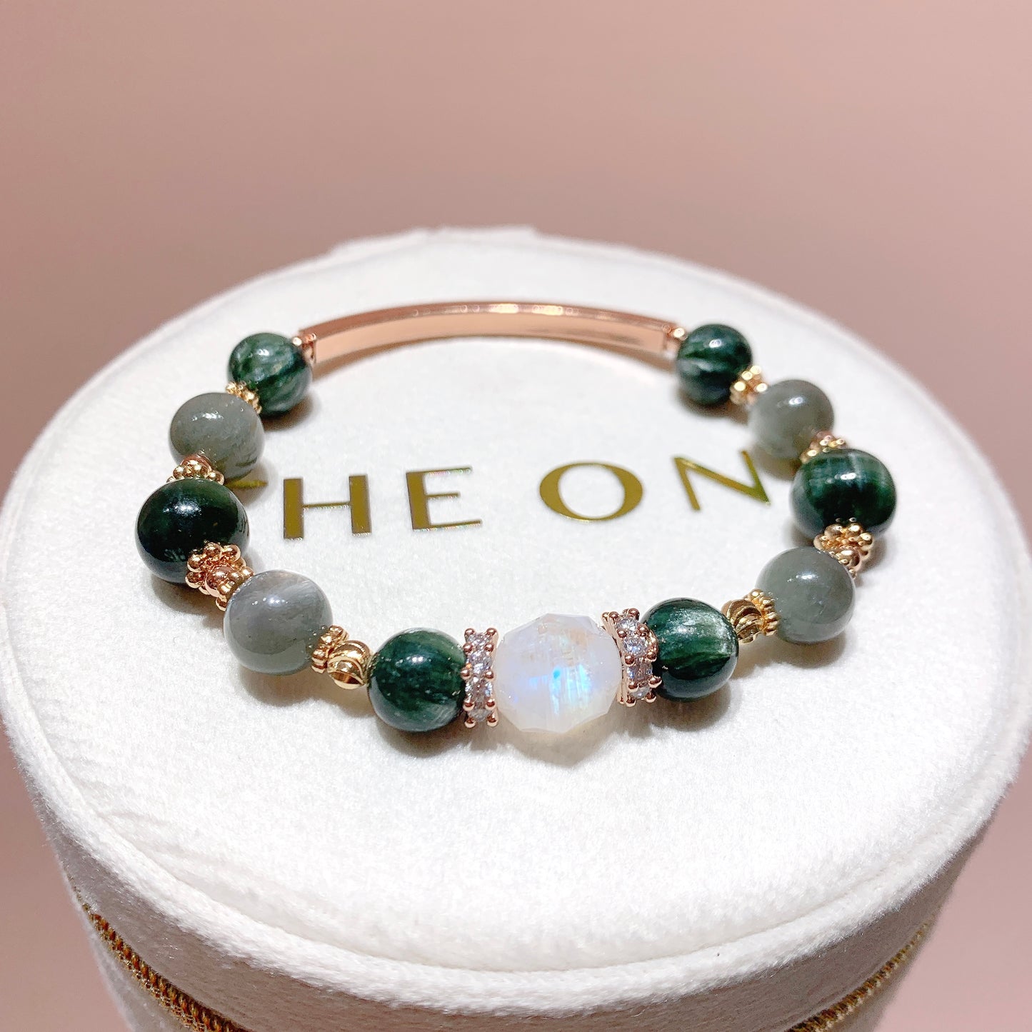 Fine*Green Dragon Crystal x Moonstone
