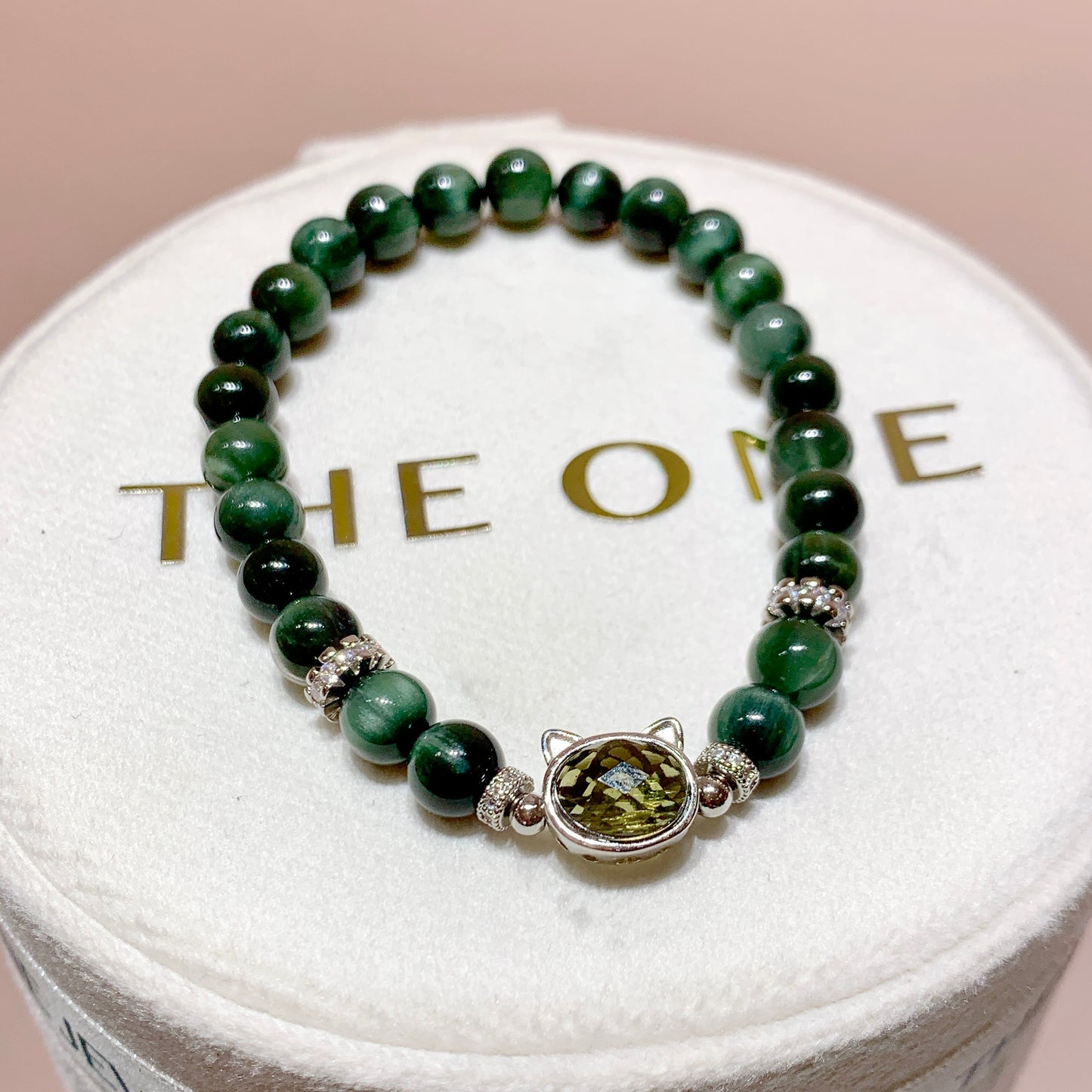Fine green hair crystal x green meteorite