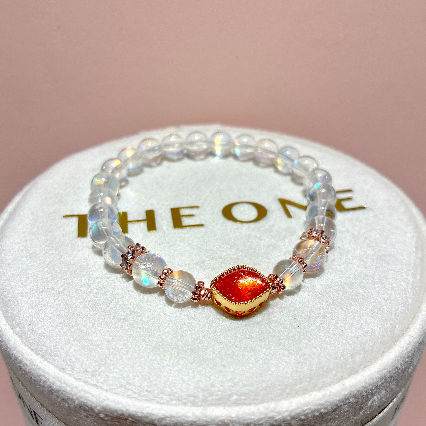 頂級*馬島月亮石 x 金草莓太陽石