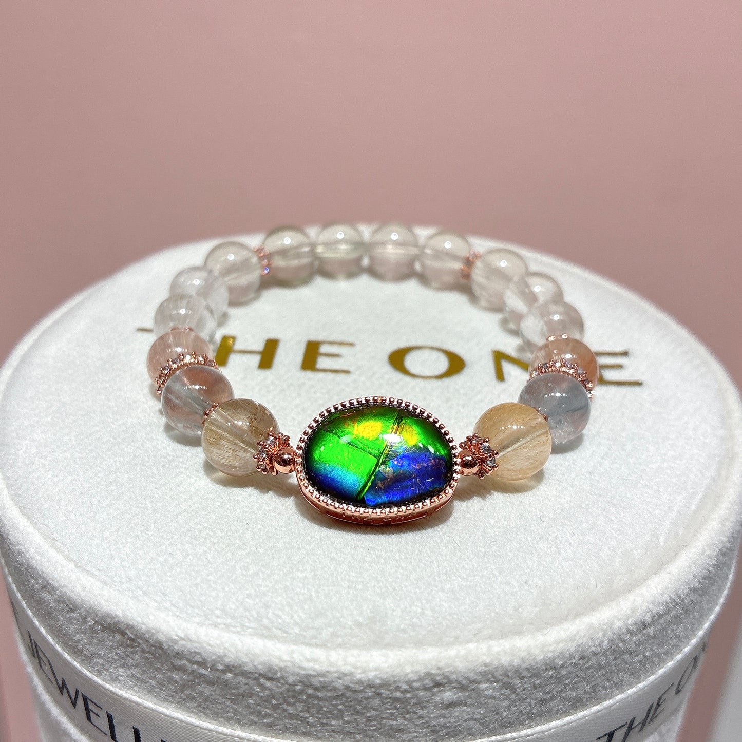 精品*鋼絲彩兔毛 x 斑彩石