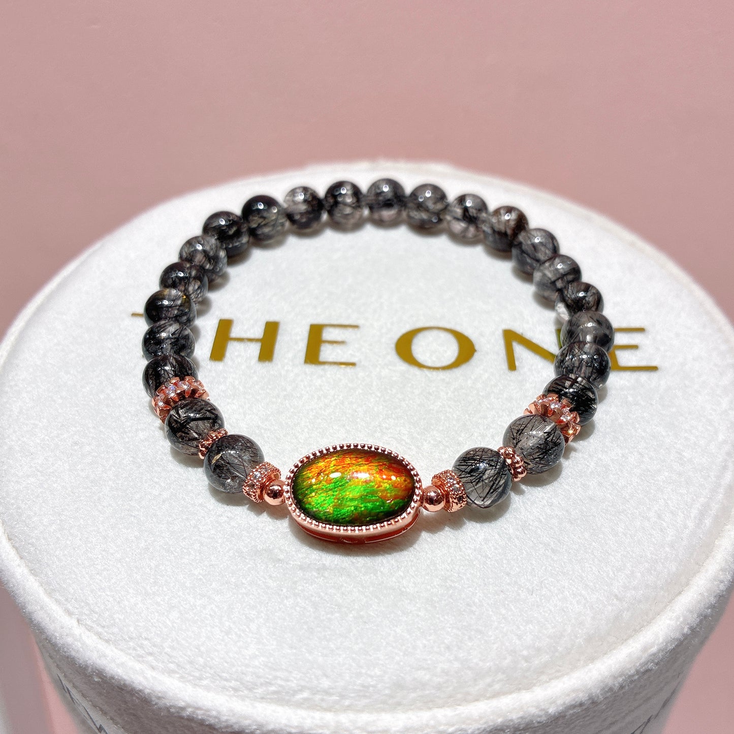 精品*黑髮晶 x 斑彩石