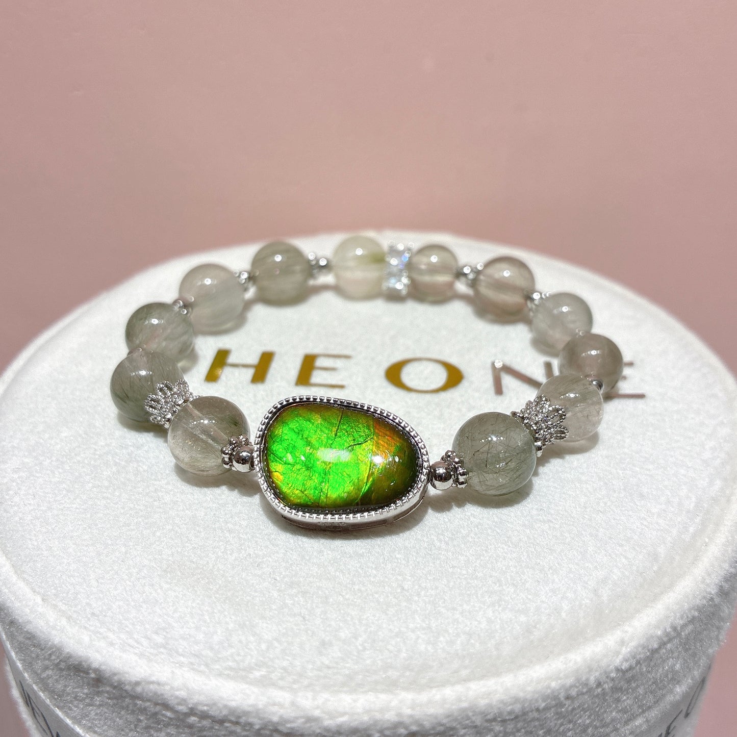 精品*綠兔毛 x 斑彩石