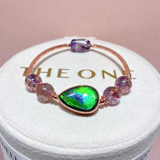 精品*紫鈦晶 x 斑彩石
