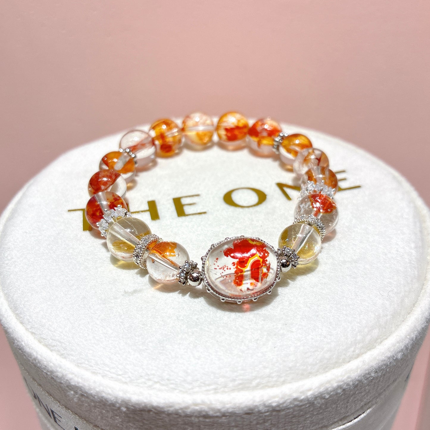 精品*橙紅膠花 x 錦鯉膠花