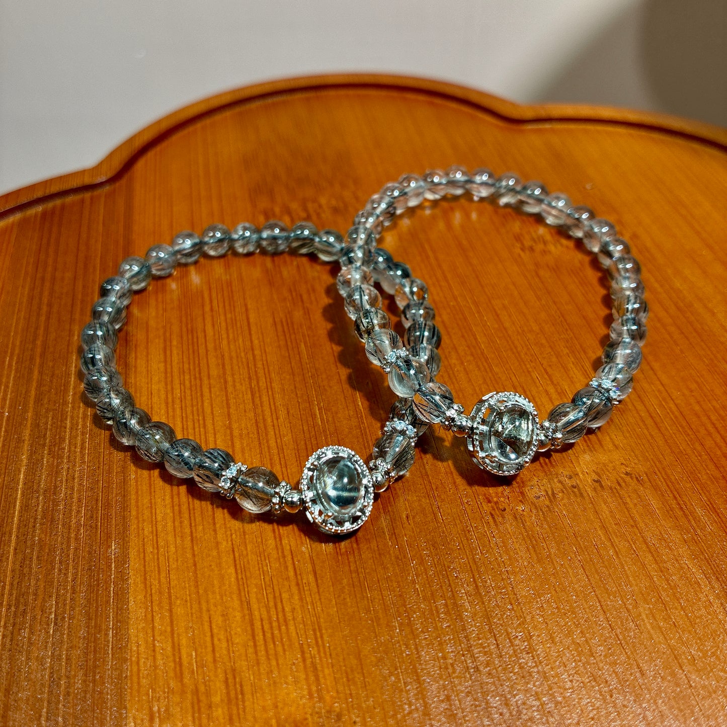 精品*黑順髮晶 x 黑銀鈦晶