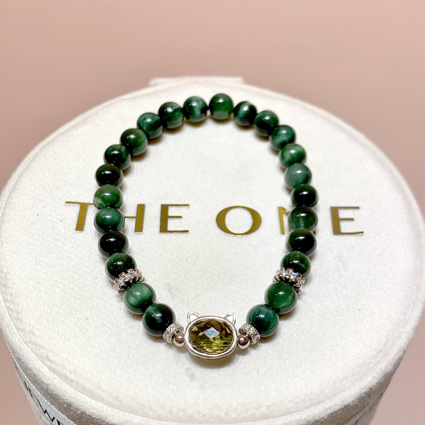 Fine green hair crystal x green meteorite