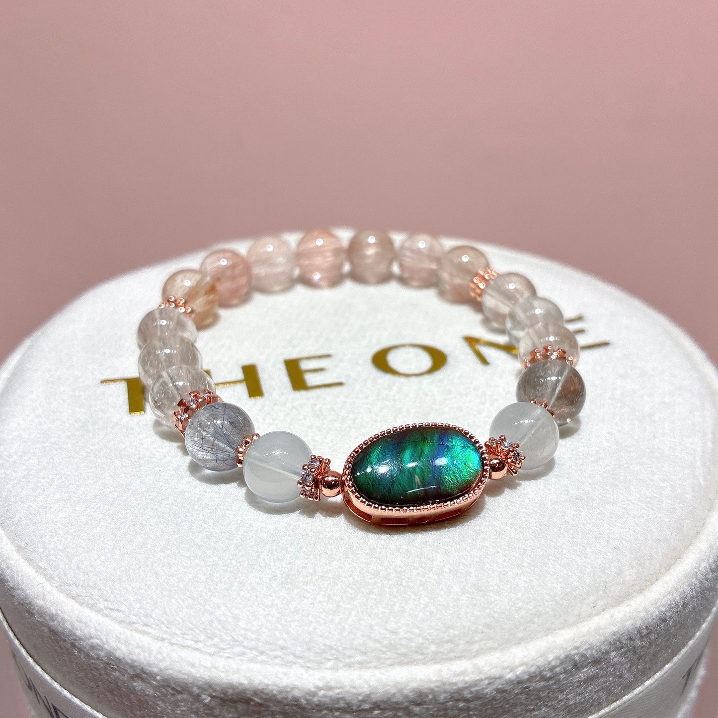 精品*鋼絲彩兔毛 x 斑彩石