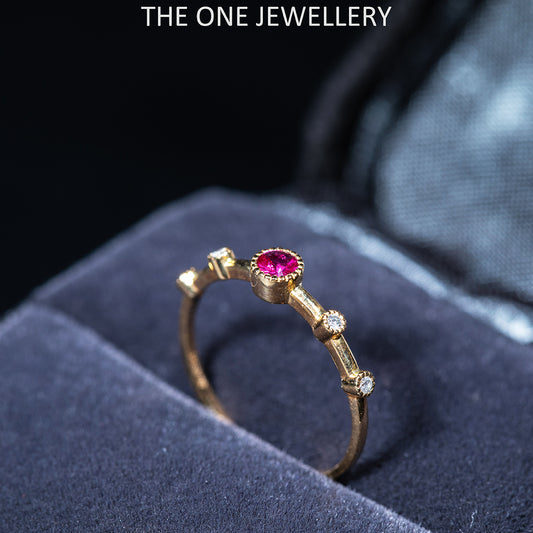 18K Yellow Gold Ruby