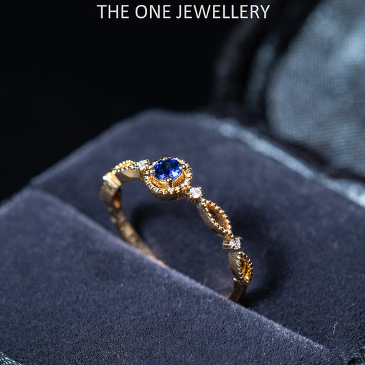 18K Yellow Gold Sapphire