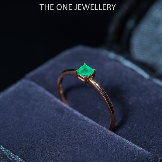 18K rose gold emerald