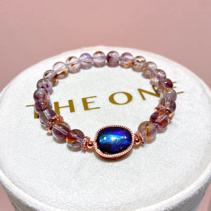 精品*紫鈦晶 x 斑彩石