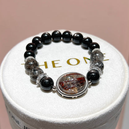 精品*金運石 x 銅鈦晶共生彩幽靈