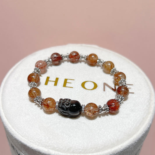 頂級*彩髮晶 x 黑金太陽貔貅