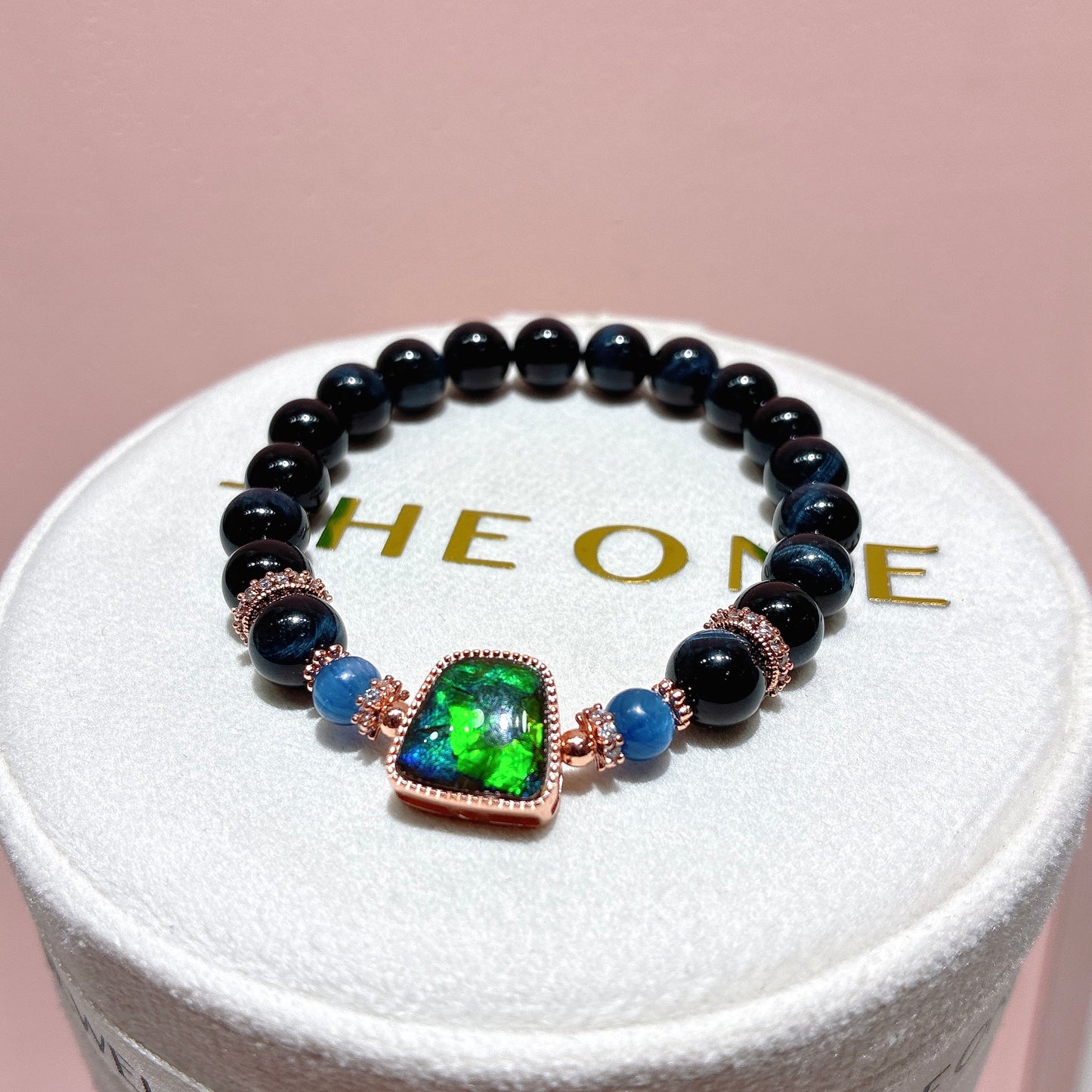 精品*藍虎眼石 x 斑彩石