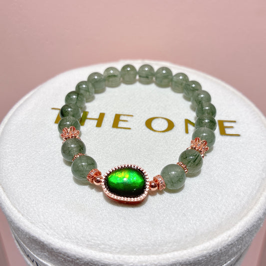 精品*綠髮晶 x 斑彩石