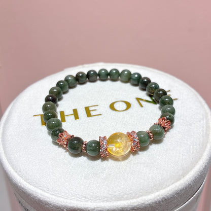 精品*綠髮晶 x 黃膠花