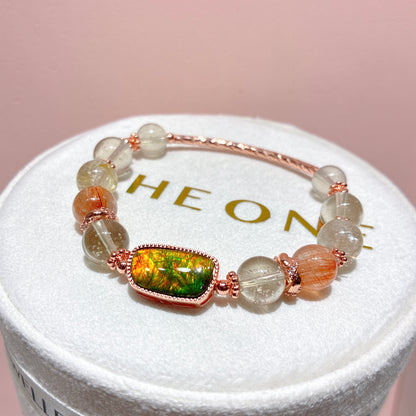 精品*紫煙黃隕石 x 斑彩石