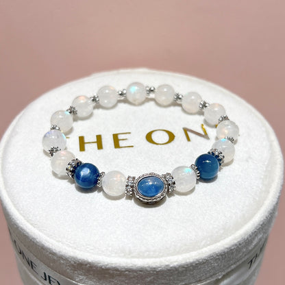 精品*馬島月亮石 x 藍線石