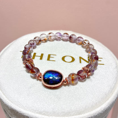 精品*紫鈦晶 x 斑彩石