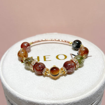 頂級*彩髮晶 x 黃虎眼