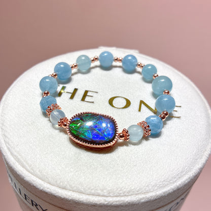 精品*海藍寶 x 斑彩石