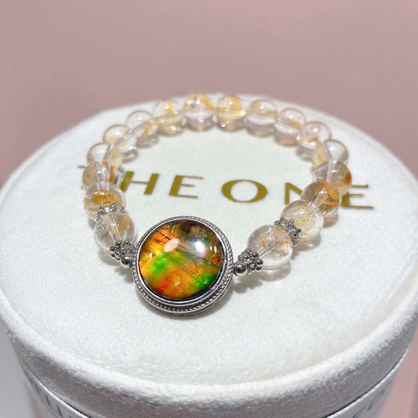 精品*金魚黃膠花 x 斑彩石