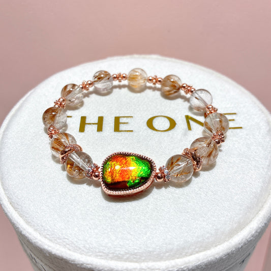 精品*羽毛鈦晶 x 斑彩石